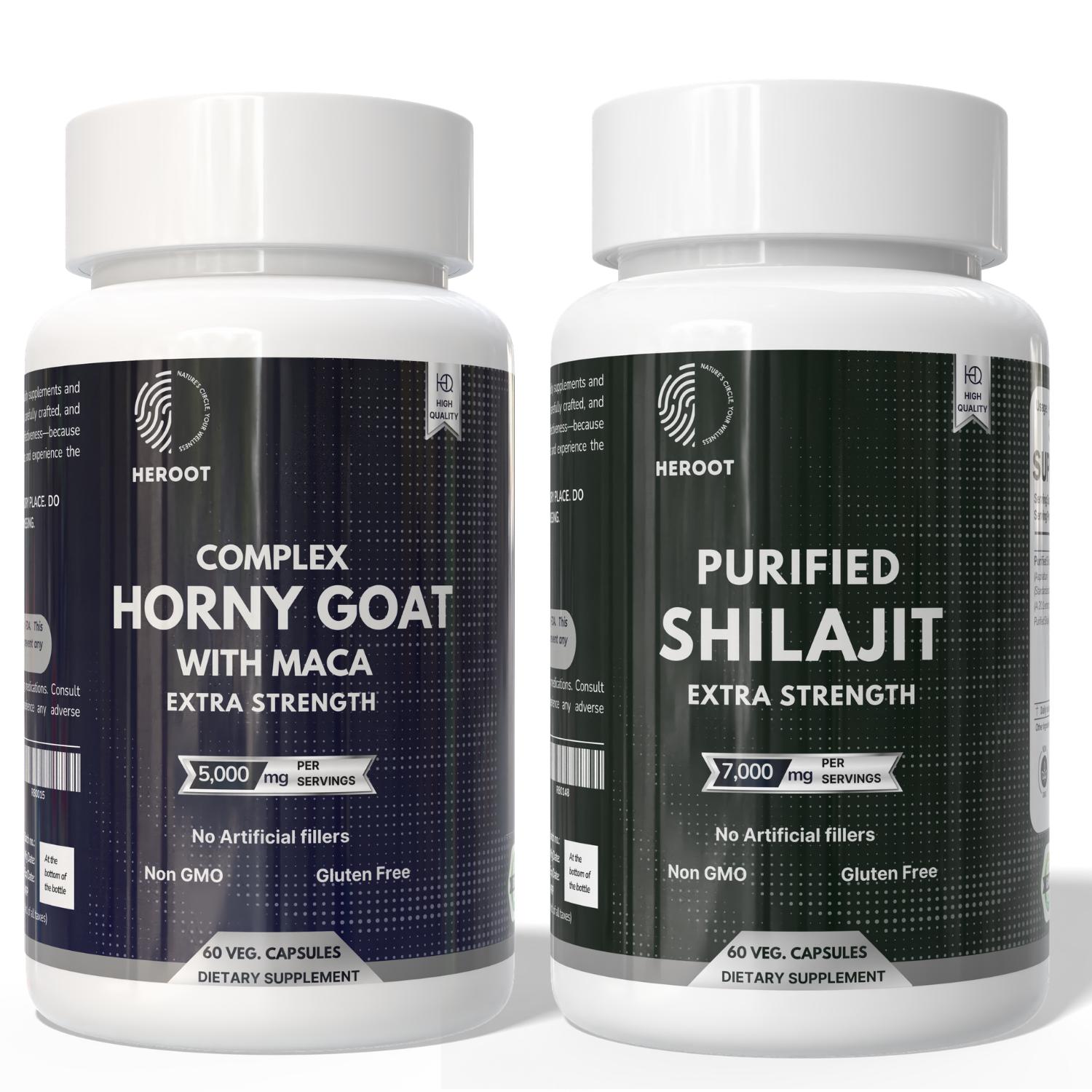 

Heroot Herbal Wellness Combo Капсули – Шиладжит, Епімедіум та Мака Pack = 60 Capsules
