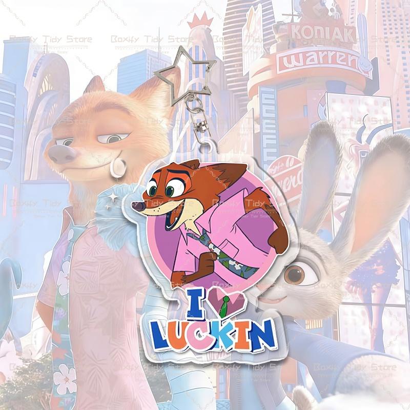 

Zootopia 2 Series Acrylic Transparent Keychains Fashionable Cute Sweet Bag Accessories Versatile Couple Sisters Backpack Pendant 4cm