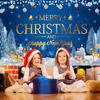 Large Christmas banner background "Merry Christmas" banner indoor background party decoration Christmas party decoration