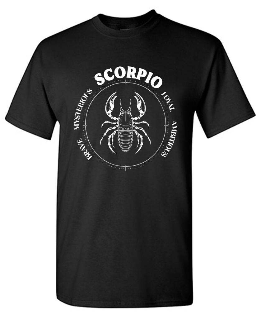 Scorpio Brave Sarcastic Humor Graphic Tee Gift For Men Novelty Funny T Shirt