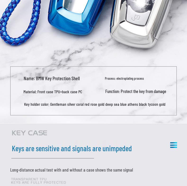 BMW 5 Series 7-Button Car Key Protective Shell