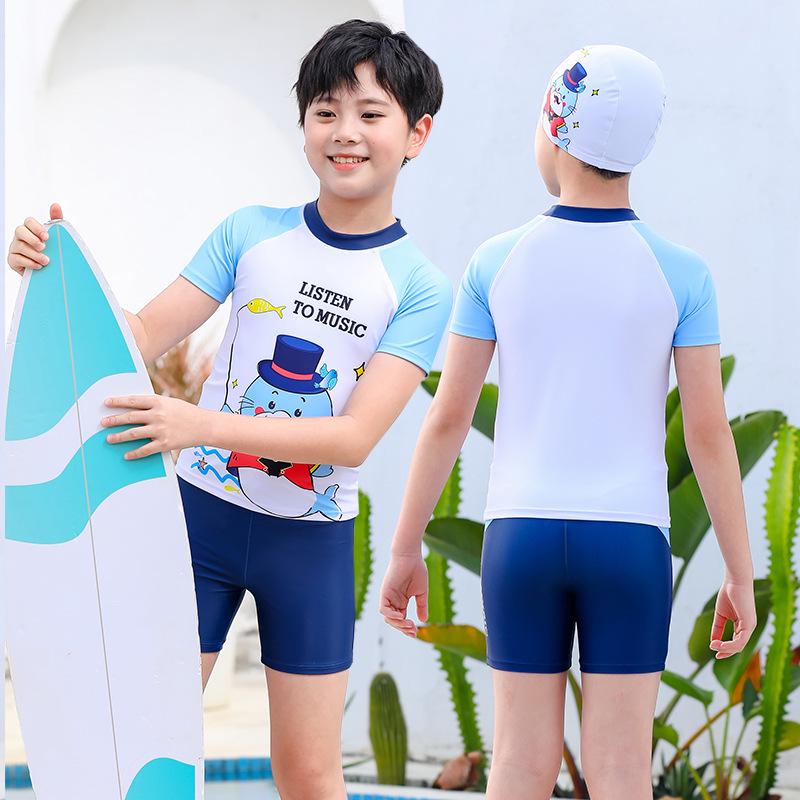 2026 Kids' Cartoon Sun Protection Quick-Dry Split Swimsuit for Boys