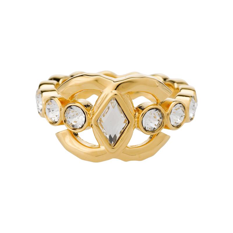 

CHANEL Letter Logo Simple Exquisite Fashion Metal Ring Women s Gold золотий