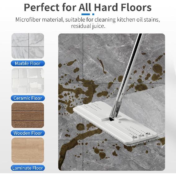 10Pcs Joymoop Mop Replacement Pads, 13 * 4.9'' Universal Mop Pads Mop Head Refills Washable Wet Mop, Compatible with Most 11-13” Size Mops