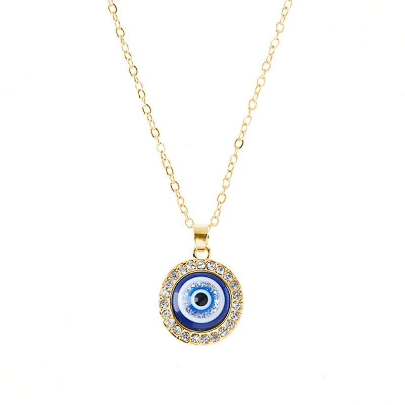 Dot Diamond Lucky Blue Eye Necklace for Evil Eye Pendant Necklace Turkish for Evil Eye for Protection and Blessing for W