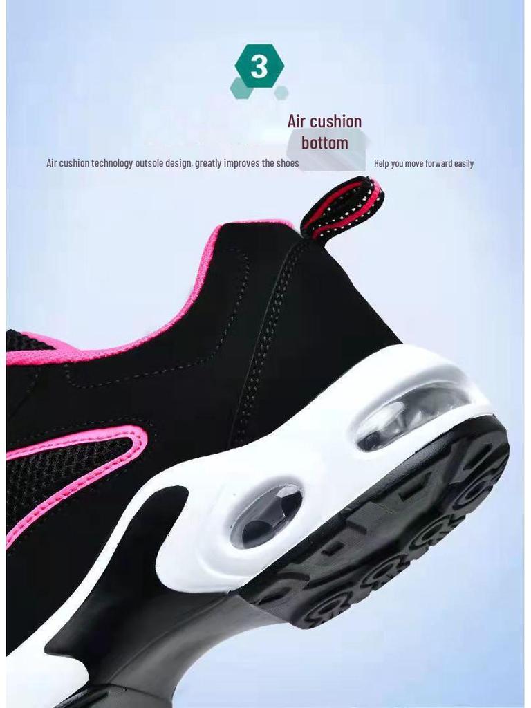 Damen Mesh Laufschuhe für den Frühling: Atmungsaktives, leichtes Air-Cushion mit Stoßabsorption und dicker Sohle zur Erhöhung der Körpergröße.