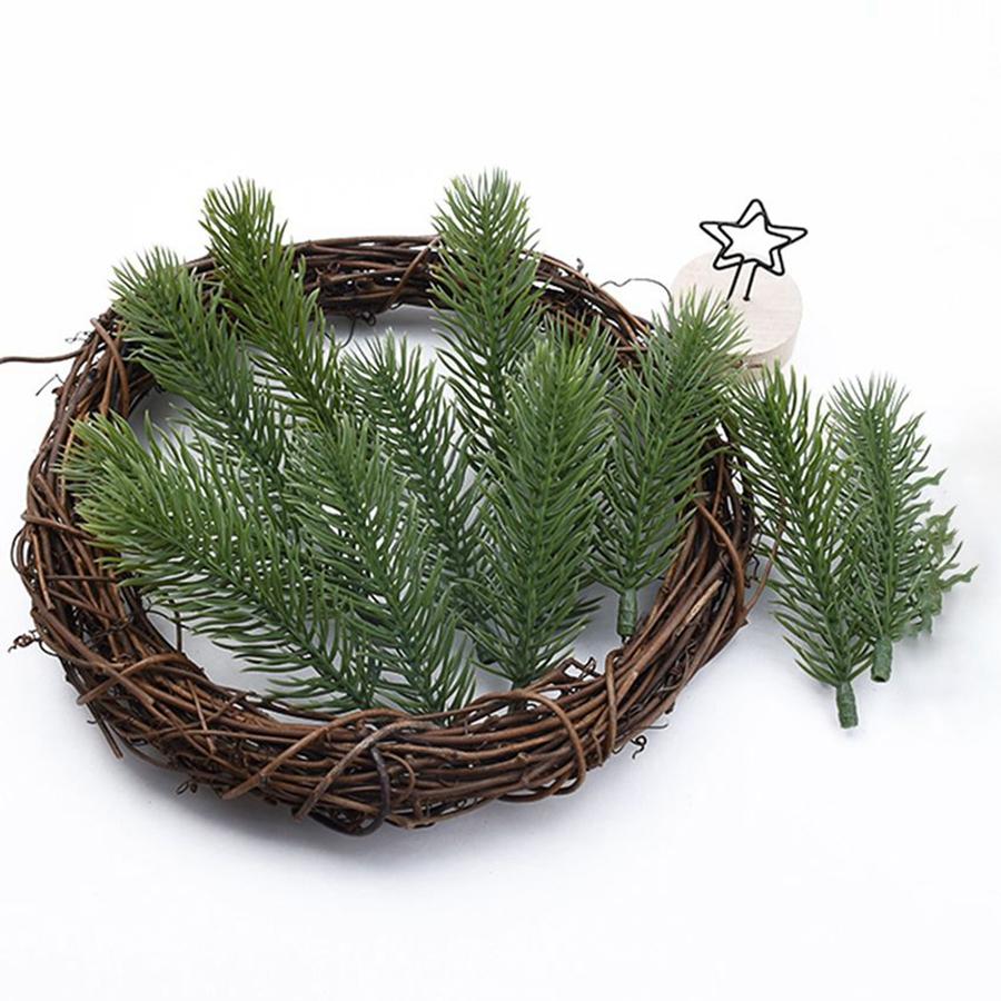 50/100Pcs Artificialplant Pine Needle Plastic Hotsale Christmas Tree Wreath Home festival Outdoor Garden Wedding Decor Accessory