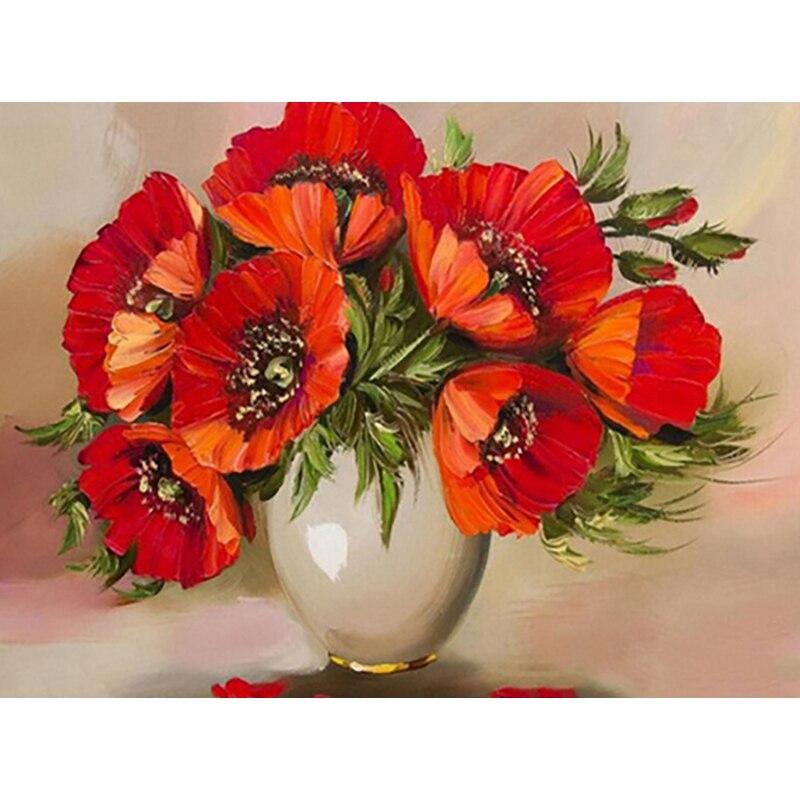 New 5D DIY Diamond Painting Flower Diamond Embroidery Scenery  Rhinestones Crafts Full Round Drill Home Decor Art Gift