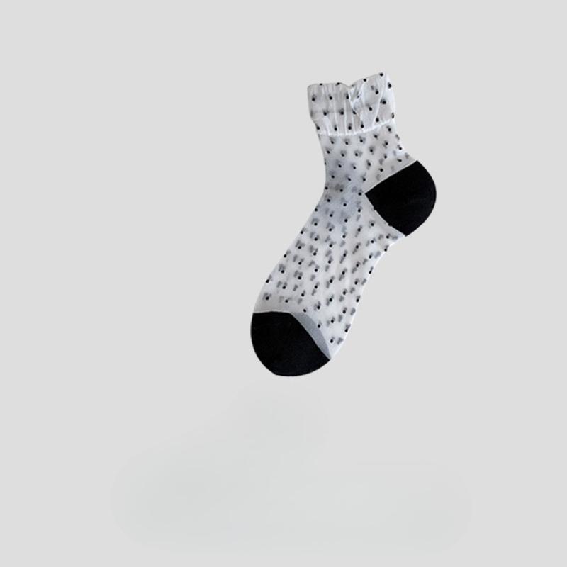 Spring and Summer Lightweight Foggy Breathable Mid-Length Stockings with Children's Lace and Cool Patterned Design
