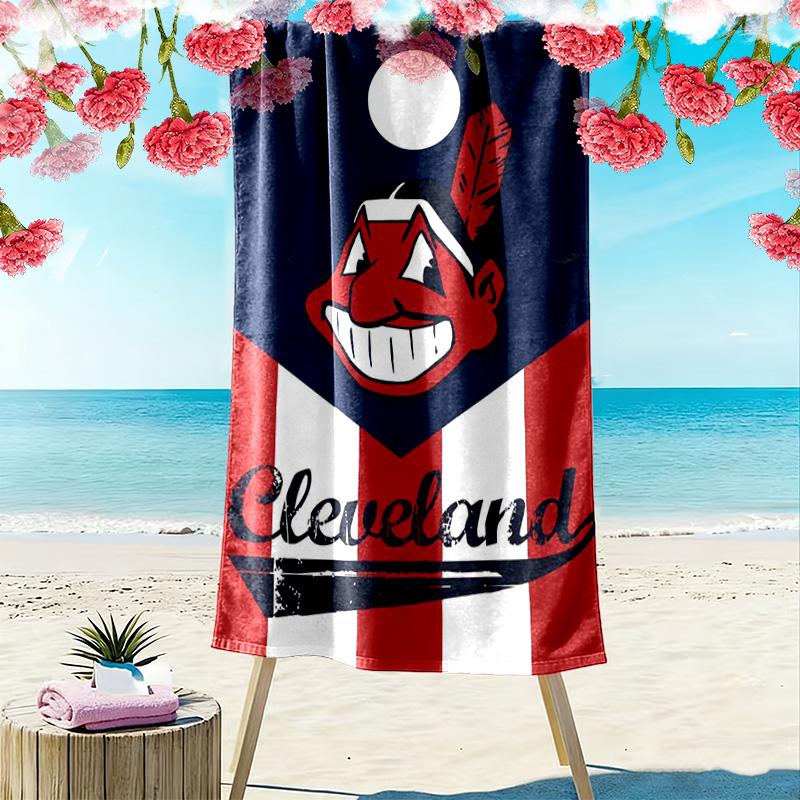 Cleveland Guardians Print Beach Towel, Large Soft Quick Dry Towel for Beach Camping Swimming