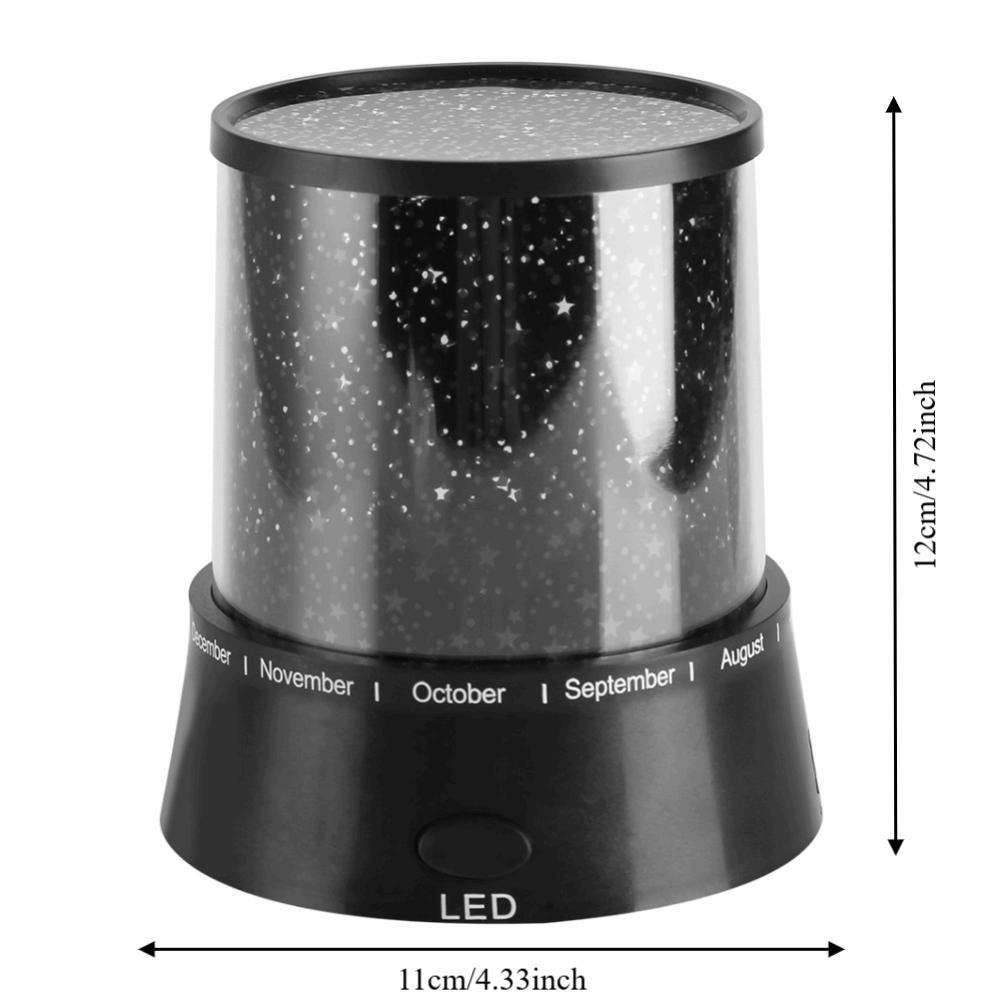 Battery Powered Night Light Stars Pattern Projector Light Romantic LED Projector Lamp Room