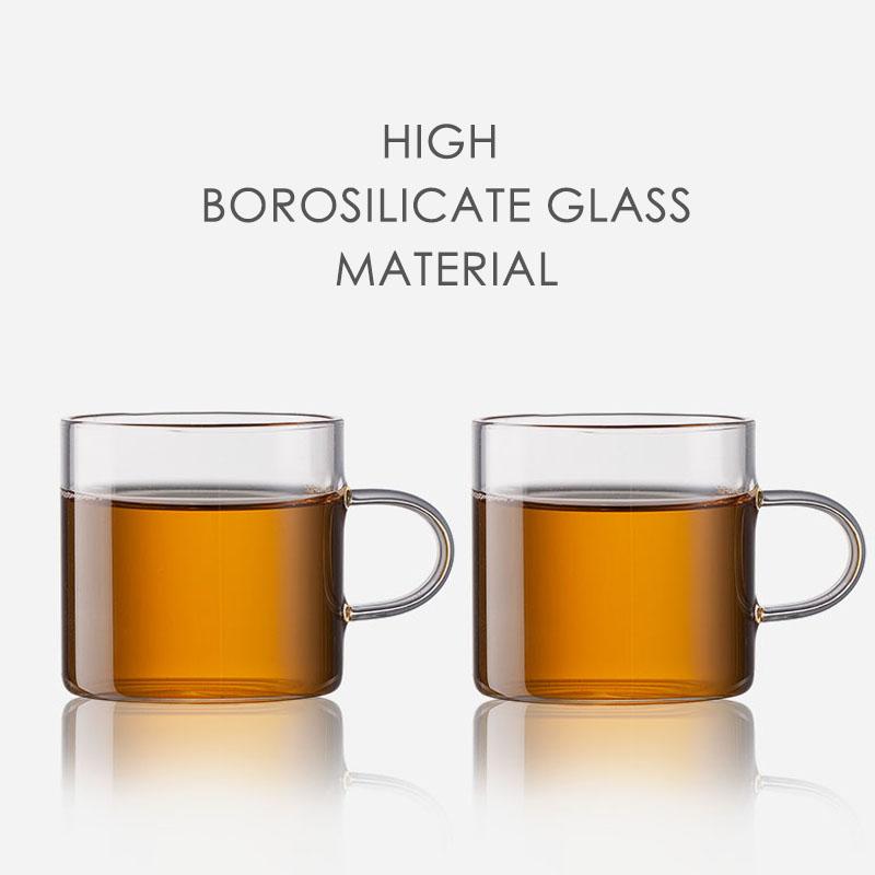 Borosilicate Glass Espresso Cups 1 6 9 PCS Set 3.38oz with Handle Heat Resistant Coffee Shot Cups for Espresso