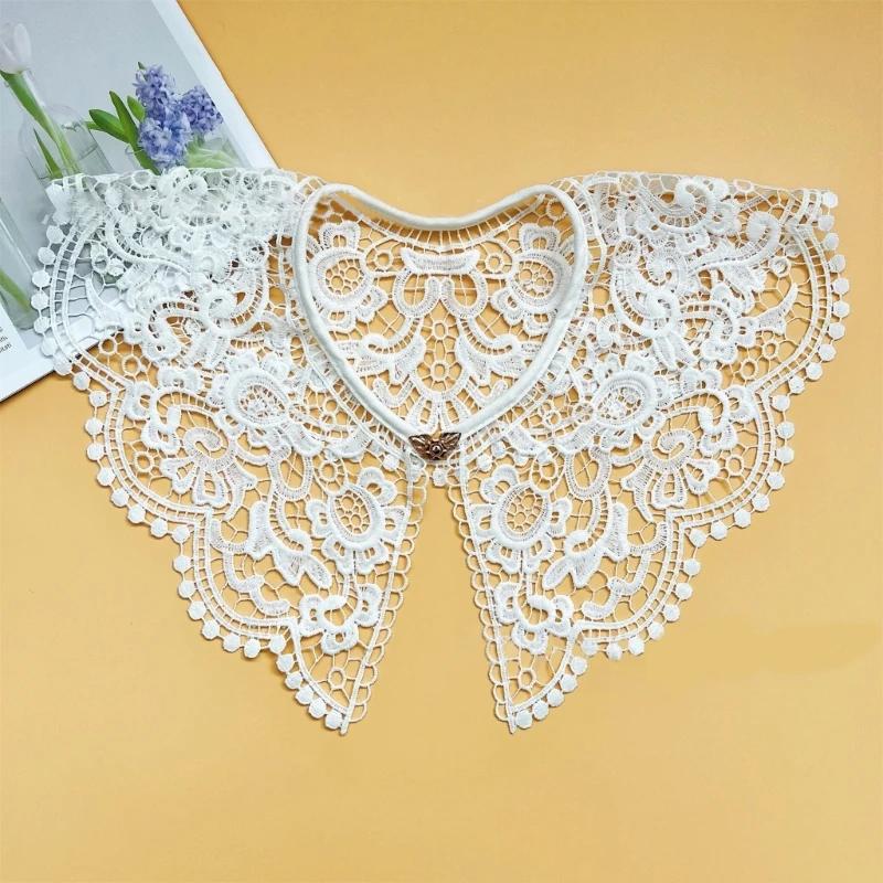 Faux Col Femme Faux Col Dickey Col Col Amovible pour robe Col Brodé Col en Dentelle Col de Pull