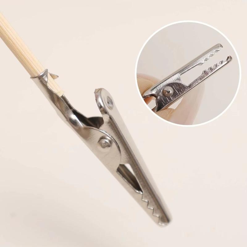 50Pcs Wood And Metal Detachable Painting Stand Alligator Clamp Diy Craft Model Painting Tools Crocodile Clip