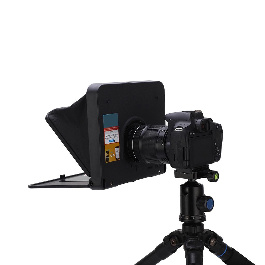 TC7 Faltbarer Tragbarer Teleprompter für Smartphone Tablet SLR-Kamera mit Fernbedienung