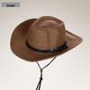 Men's Trendy Wide Brim Denim & Straw Foldable Sun Hat for Outdoor Travel