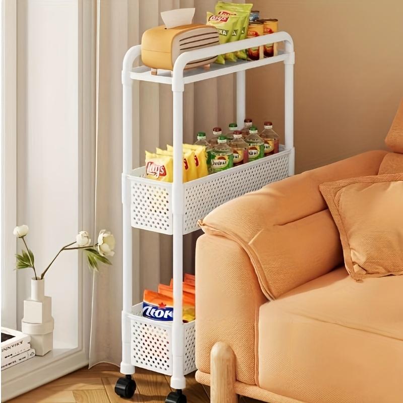 3 Tier Slim Rolling Utility Cart Narrow Storage Shelf Mobile Kitchen Bathroom Gap Organizer Unit with Wheels