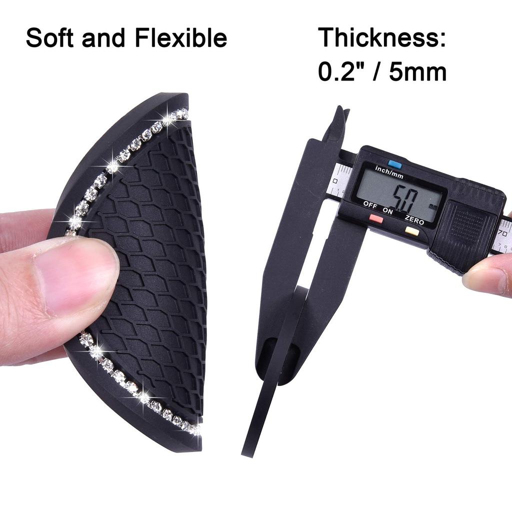 Wisdompro Car Non-Slip Coaster Bling Car Drink Holder Cup Mat Vinyl Anti-Slip Vibration Proof Round 70mm Diameter 4pcs Black