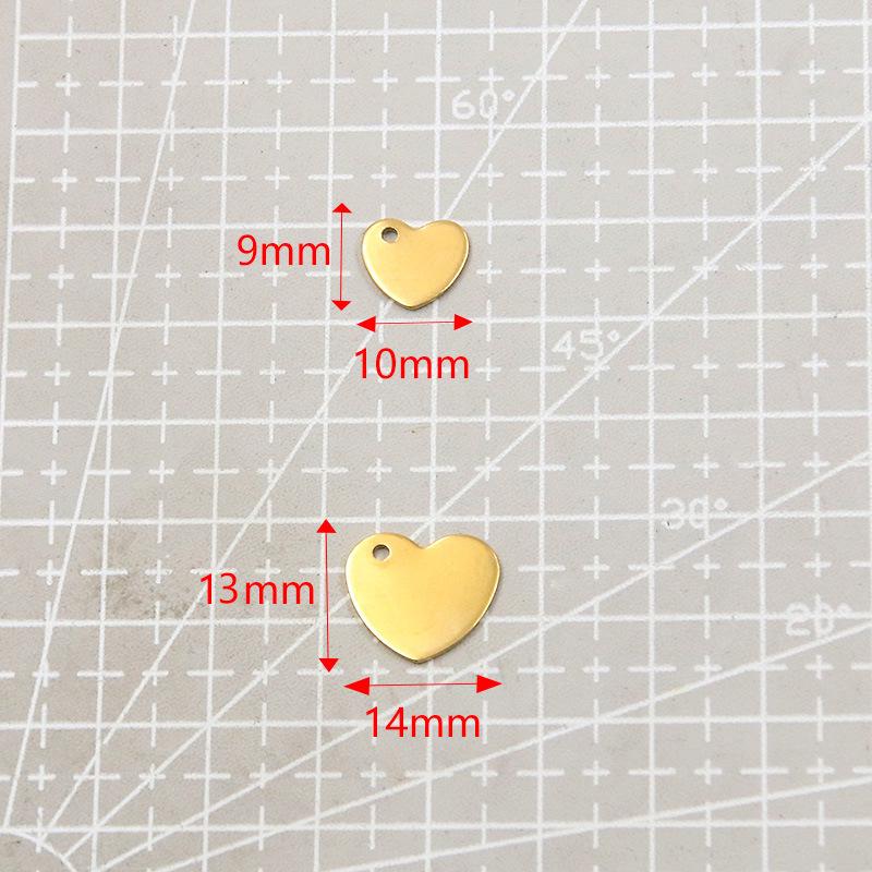 Colorfast Heart Pendant in Stainless Titanium Steel with Real Gold Chain - Vibrant DIY Bracelet & Necklace Accessory