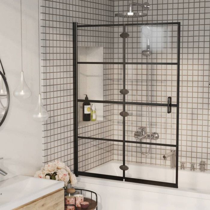 VidaXL Foldable Shower Cabin Bathtub Wall Shower Wall Shower Cabin Bathtub Cabin Bathroom Home Interior ESG 150744
