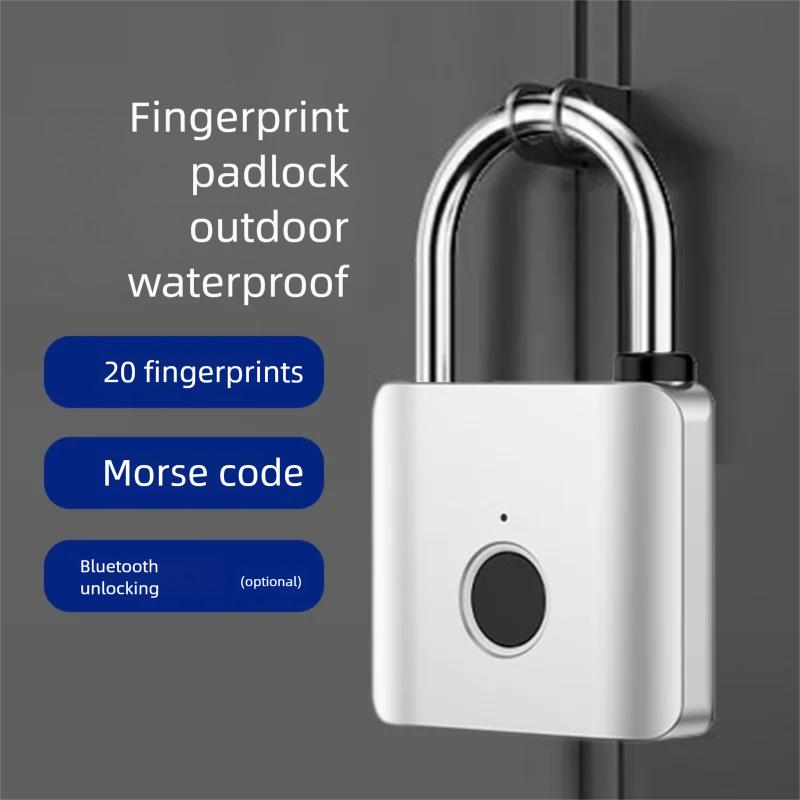 Tuya Smart Fingerprint Padlock Metal Lock with Type-C Charging 11 Fingerprints Capacity for Home Warehouse