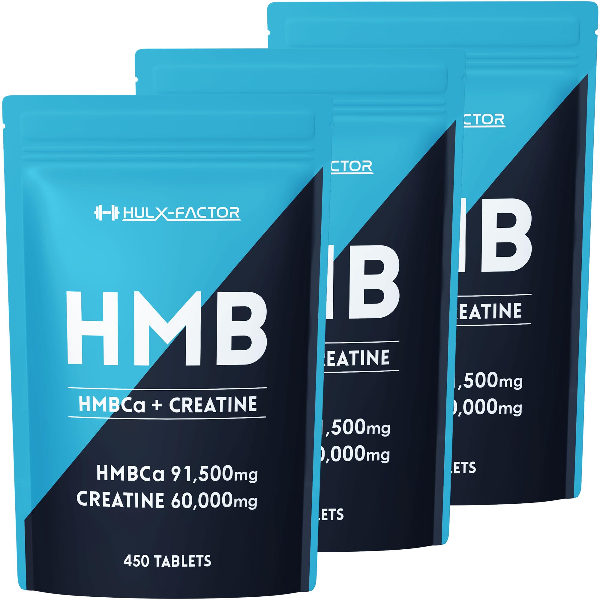 

HMB Creatine Monohydrate 151500mg Hulk Factor 450 Tablets Domestic Manufactured Muscle Training Diet Supplement Tablets Large Capacity 3 Bag Set