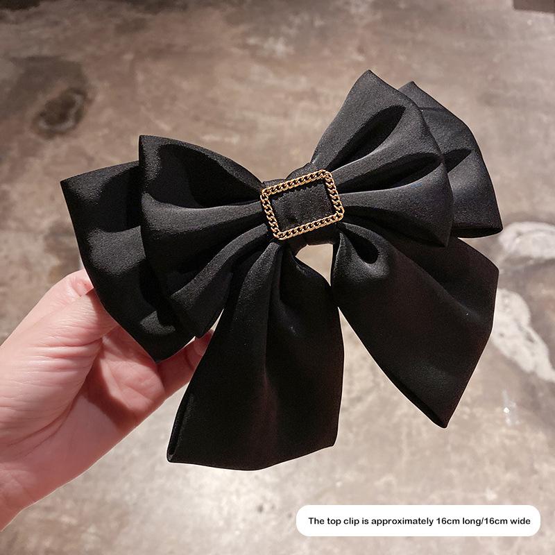 

High-End Velvet Large Bowknot Hairclip Accessories For Women Princess Elegant Vintage Hairpins Headdress Hair Accessorie чёрный