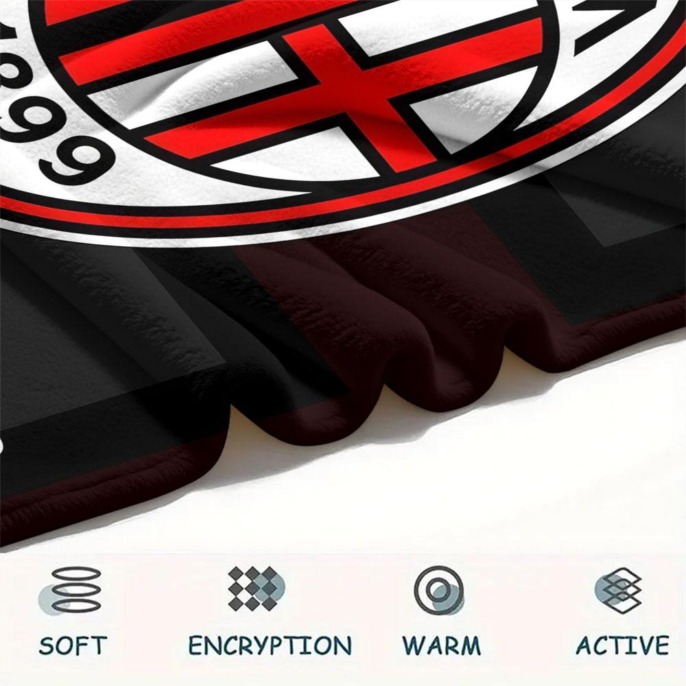 AC Milan Printed Flannel Blanket, Soft Throw for Bedroom Sofa, Washable, Fan Merchandise, Great Gift.