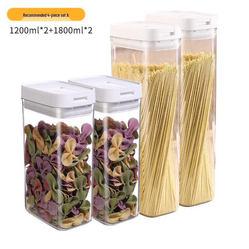 Rectangular Airtight Food-Grade Noodle Storage Jar for Kitchen