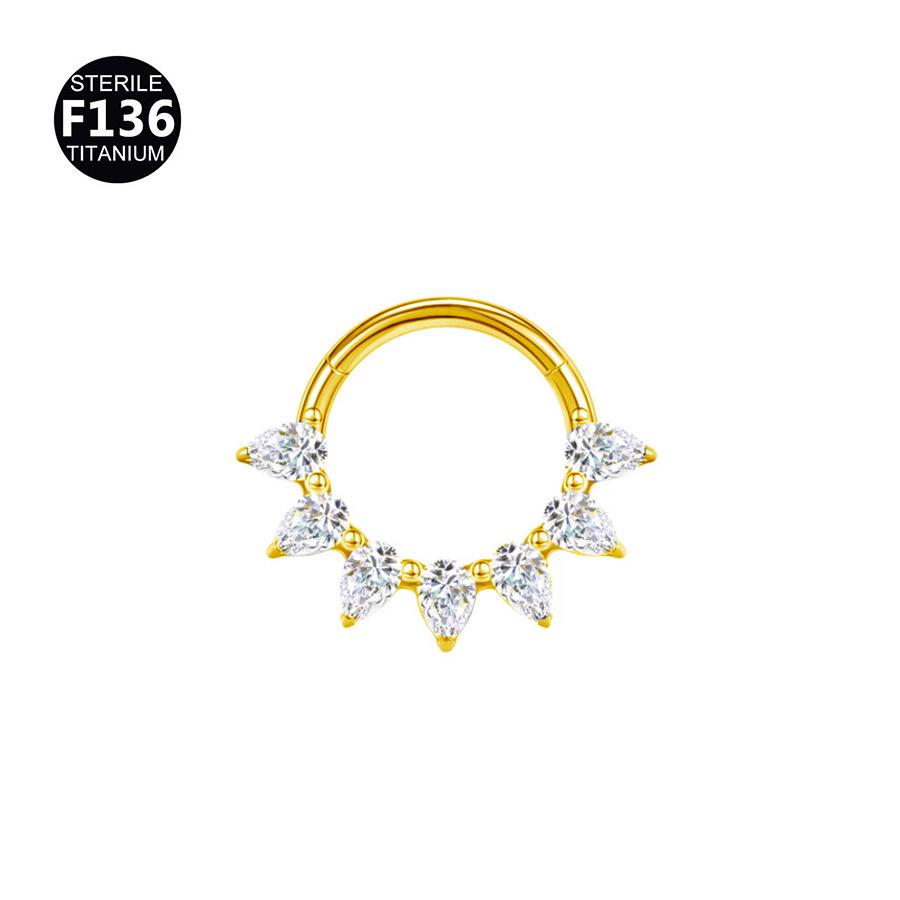 Anello in Lega di Titanio G23 2024 con Frange Intagliate per Naso e Orecchio - Gioiello Piercing Raffinato
