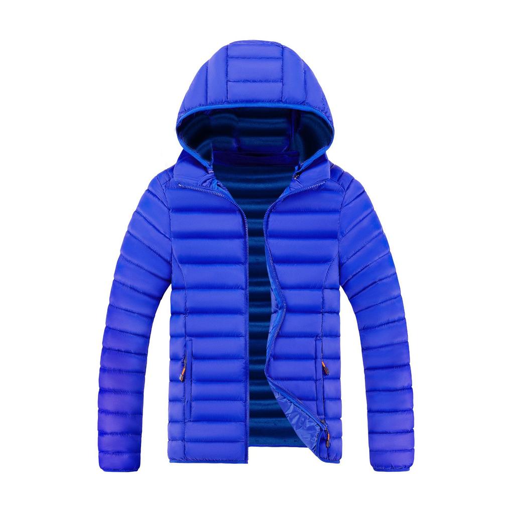Men's Casual Cotton Jacket Hooded Solid Color Winter Daily