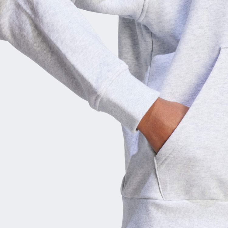 Adidas Originals Pearl Trefoil Boyfriend Hoodie Logo Print Loose Long Sleeve Hooded Sweatshirt Women Hoodies Gray II5602