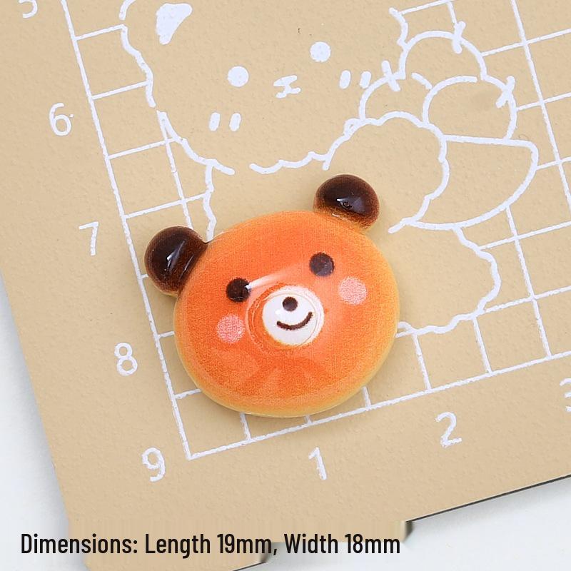 Creative Cartoon Elephant Bread Resin Accessories for DIY Ornaments, Hair Clips, and Shoe Decorations