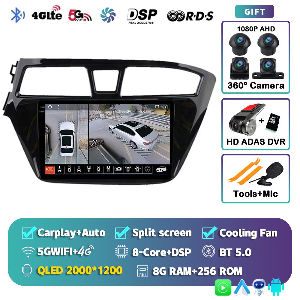 Android 14 Carplay Auto Car Radio For Hyundai I20 LHD 2015 2016 2017 2018 Navigation GPS Multimedia Video Player 2Din DVD Stereo