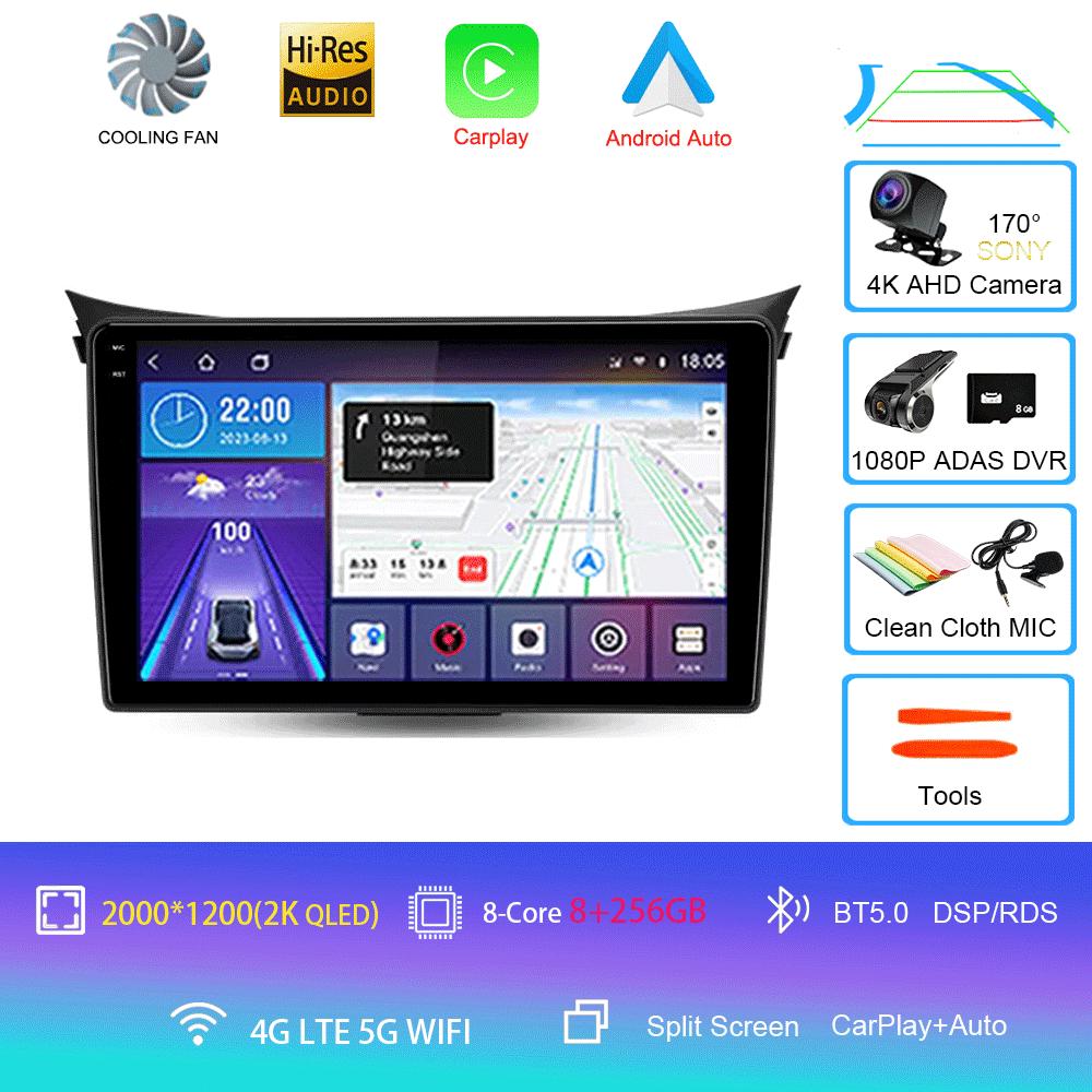 Car Radio Android 14 Multimedia Player for Hyundai I30 Elantra 2012 2013 2014 2015 2016 Carplay Auto GPS Navigation Stereo