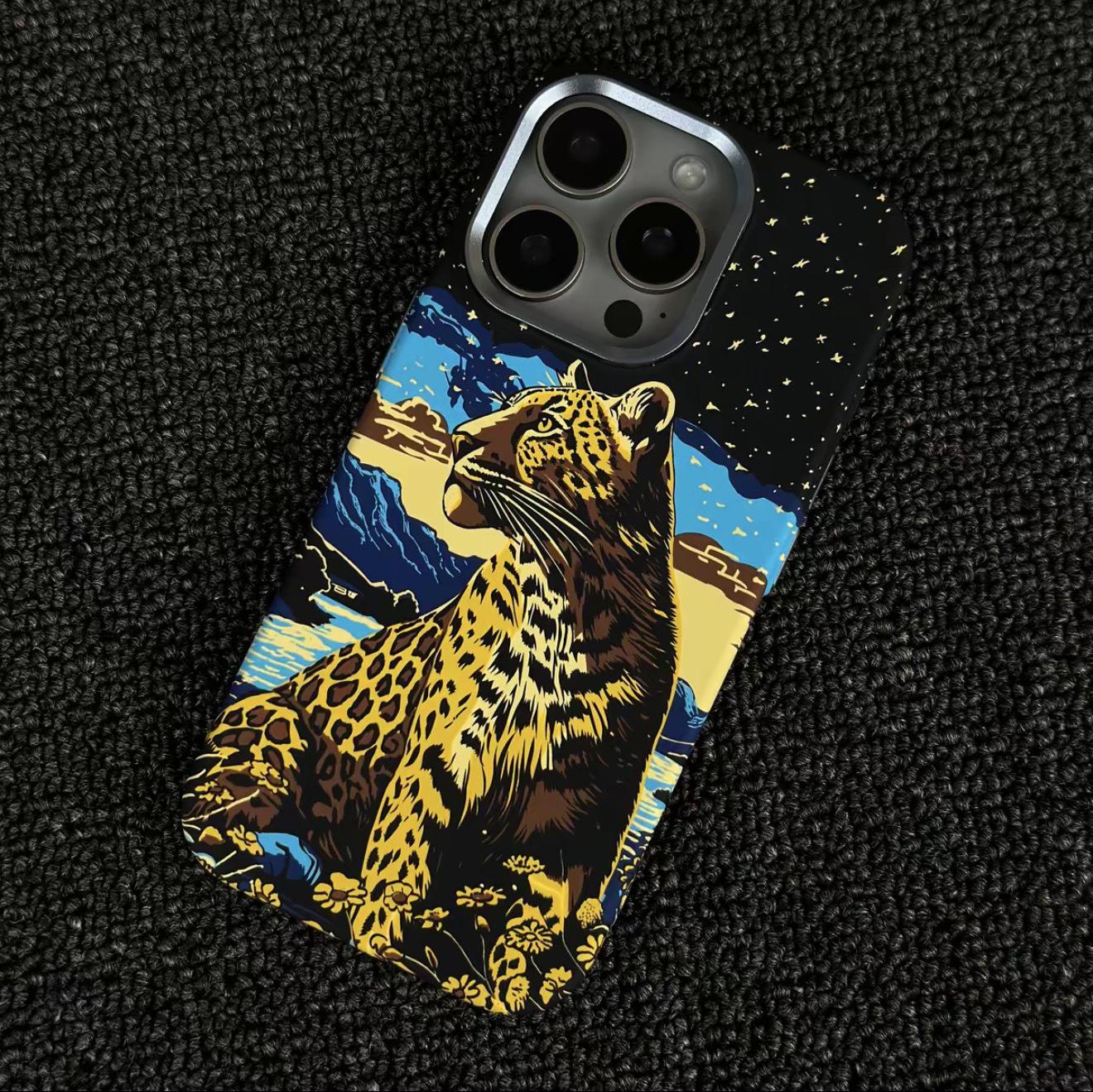 

iPhone 17 PRO MAX Magnetic Kevlar Case - Cheetah Tiger Design, Full Coverage Skin-feel 13 PRO MAX