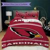 Arizona Cardinals Pattern Bedding uilt Set uilt Cover Pillowcase Home Decoration Birthday Gift (1*duvet cover + 2*pillowcase without core)