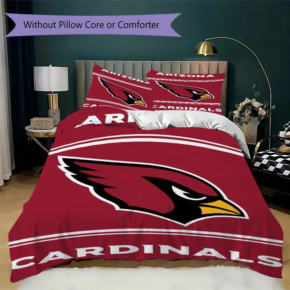 Arizona Cardinals Pattern Bedding uilt Set uilt Cover Pillowcase Home Decoration Birthday Gift (1*duvet cover + 2*pillowcase without core)