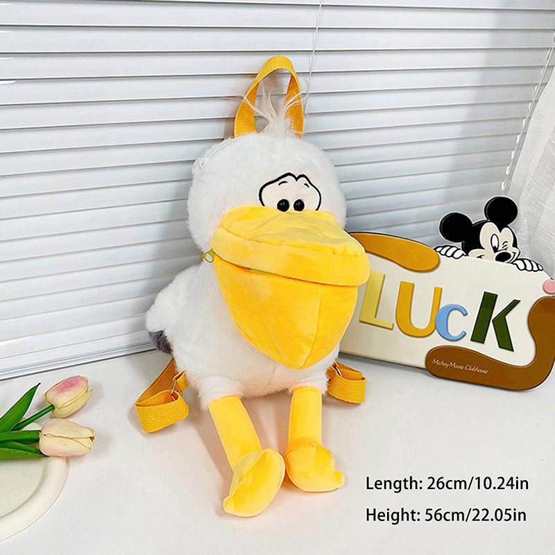 

Lovely Cartoon Pelicans Plush Toy Backpack Creative Animal Plush Backpack Large Capacity Student School Bag For Children Gifts 26*15*56cm