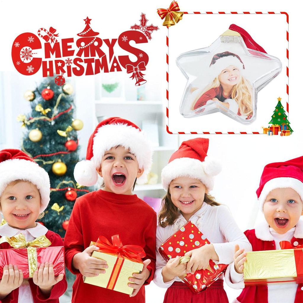 with Hanging String Home Decor Crafts Creative Shape Transparent Ball Photo Frame Christmas Tree Ornaments New Year Gifts