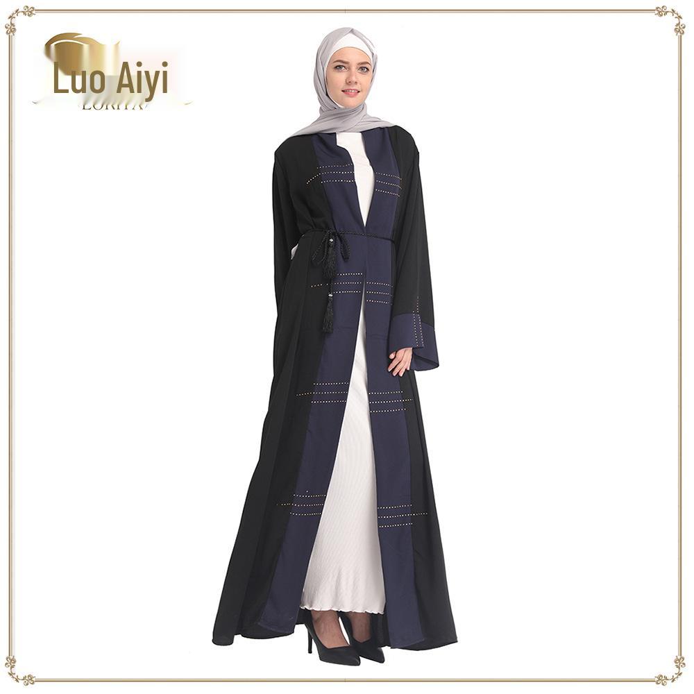 Sestříhané luxusní kardiganové šaty s hotfix kamínky - LR185