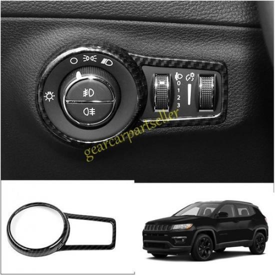 For Jeep Compass 17-2021 Carbon Fiber Driver s Side Dash Control Cover Trim