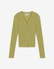 Mergo Women'S Soft Warm Variation Ribbed V-Neck Cardigan [Olive]