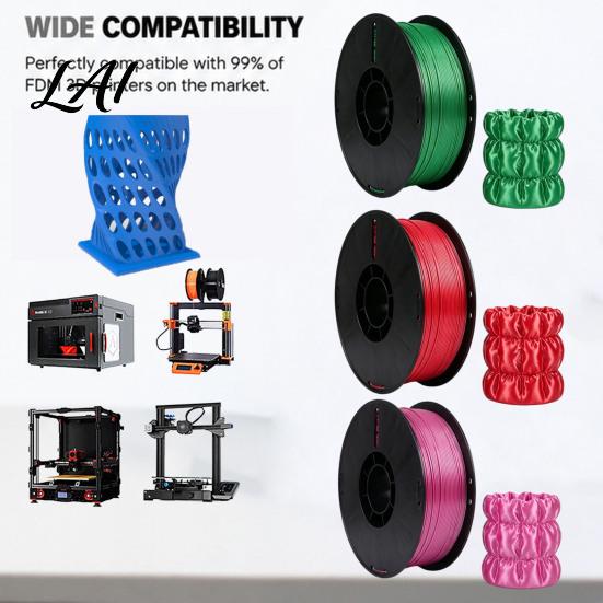 3D Print Filament Silk PLA Printer 1.75mm 1Kg Spool Low Warping for Printing Projects Neatly Wound