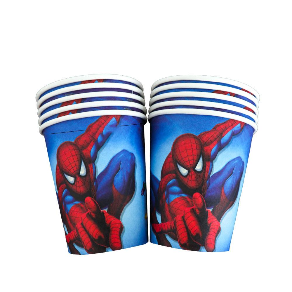 Spider-Man Birthday Party Supplies Disposable Tableware Paper Plate Paper Cup Paper Tissue Boy Decoration Cartoon Eco-Friendly Material