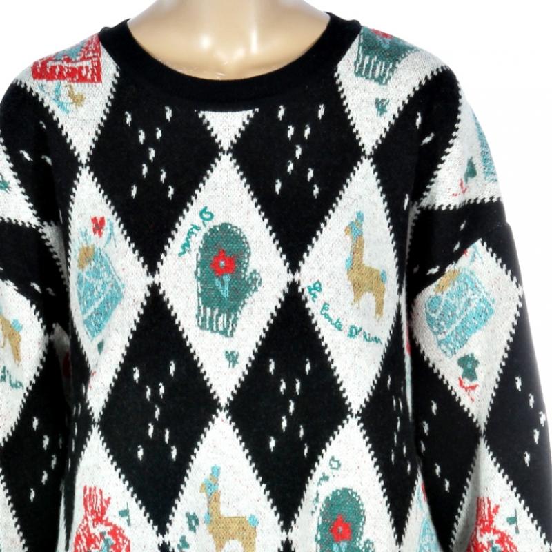  Benetton  Benetton Graphic Round Knit Bakpb6361 Bk