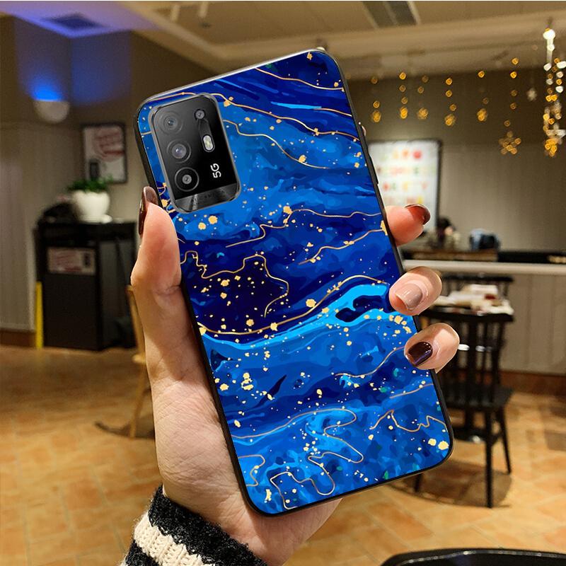 Bunte Marmor Handyhülle für OPPO A54 A74 A94 A53S A9 A5 A15 A16 A91 A96 A76 Reno8 8Pro Reno2 Z