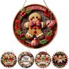 2D Merry Christmas Wooden Sign Red Black Plaid Gingerbread Man Wall Hanging Decor Front Door Porch Home Holiday Decorations