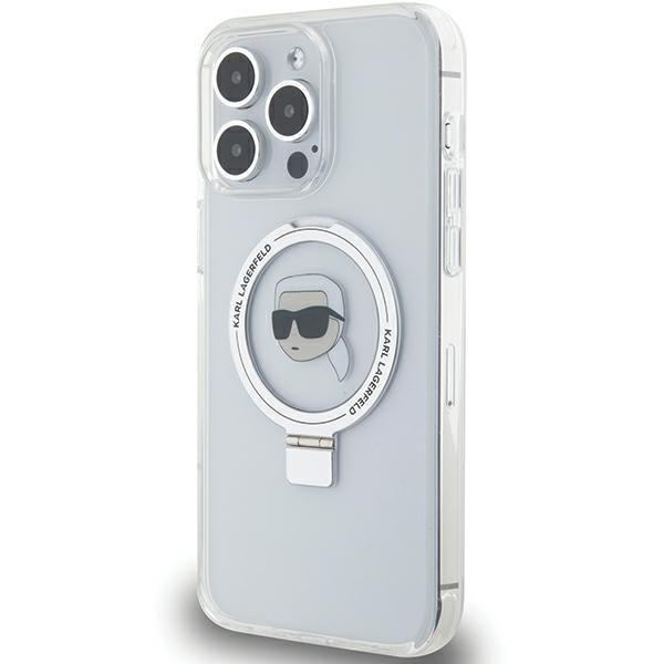 Etui Do iPhone 15 Pro Karl Lagerfeld Ring Stand MagSafe Białe