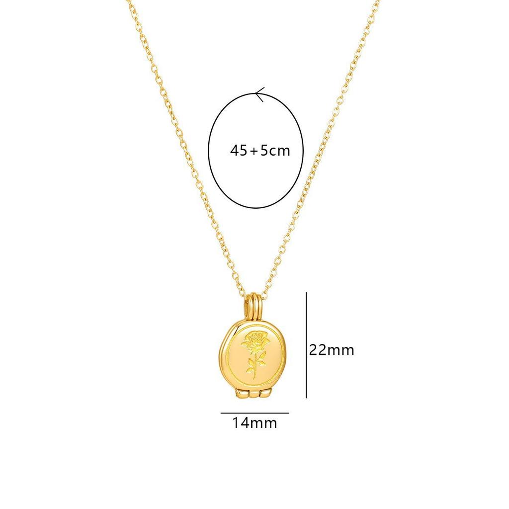 Vintage Round Opening Closing Photo Album Pendant Necklace Sun-Shaped Pet Photo Sweater Chain Trendy Gold Plated